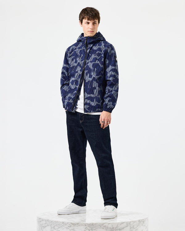 Technician Camo Cotton Twill Jacket Bright Navy Rain Camo