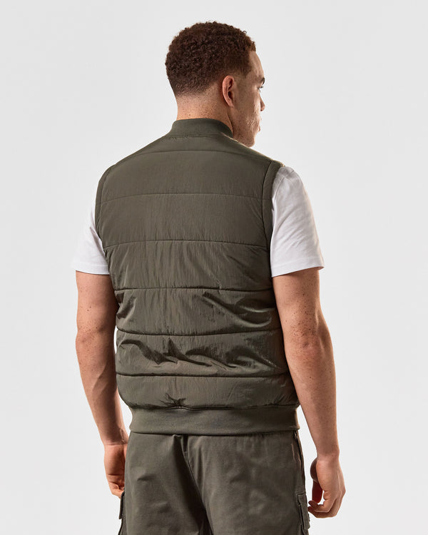 Saharun Quilted Gilet Castle Green