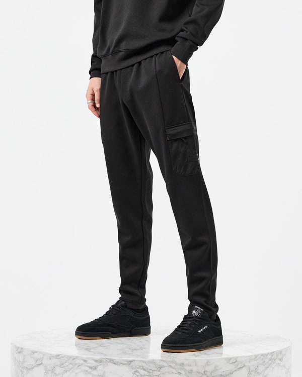 Estefano Cargo Jogger Pants Black