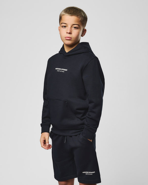 Felpa con cappuccio Cobain per bambini blu navy/bianco