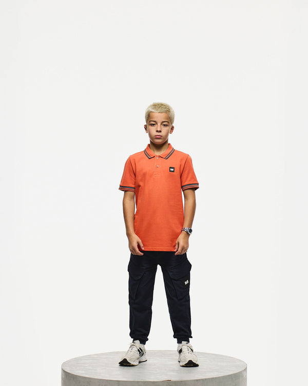 Kids Levanto Polo Shirt Sunset Orange/Cyclone Grey