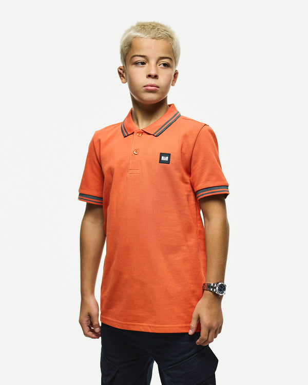 Kids Levanto Polo Shirt Sunset Orange/Cyclone Grey