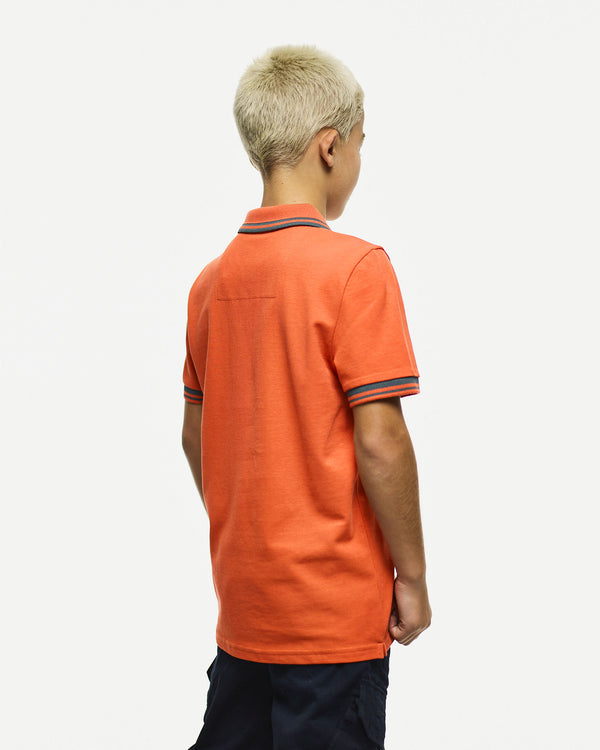 Kids Levanto Polo Shirt Sunset Orange/Cyclone Grey