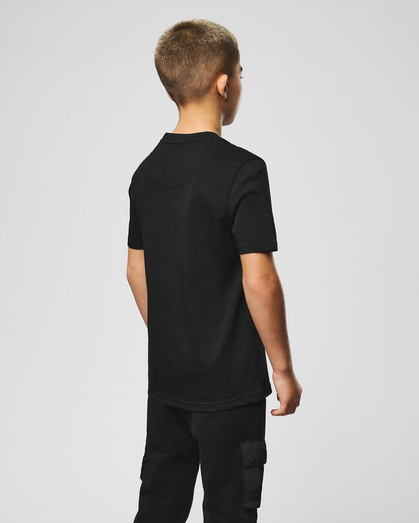 Maglietta grafica in vinile per bambini, nera