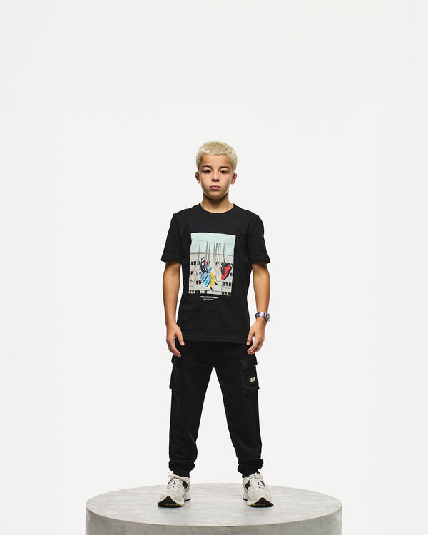 Kids Battle Lines Graphic T-Shirt Black