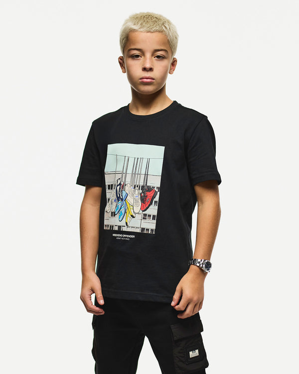 Kids Battle Lines Graphic T-Shirt Black