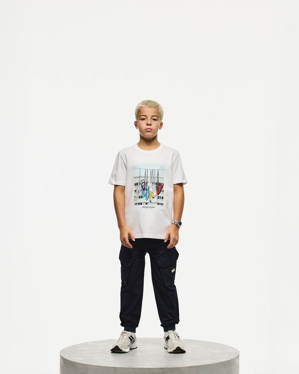 Kids Battle Lines Graphic T-Shirt White