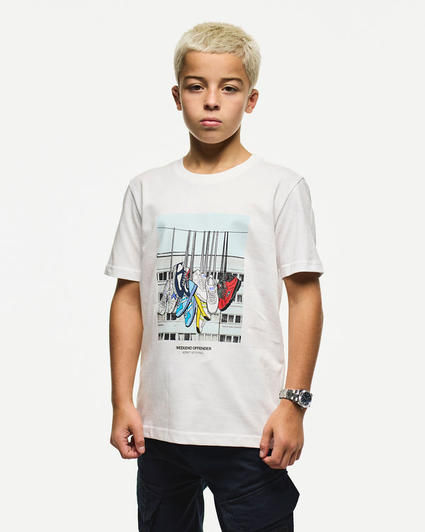 Kids Battle Lines Graphic T-Shirt White