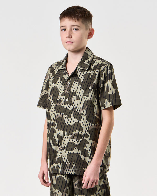 Kids Monuriki Camo Shirt Castle Green Rain Camo