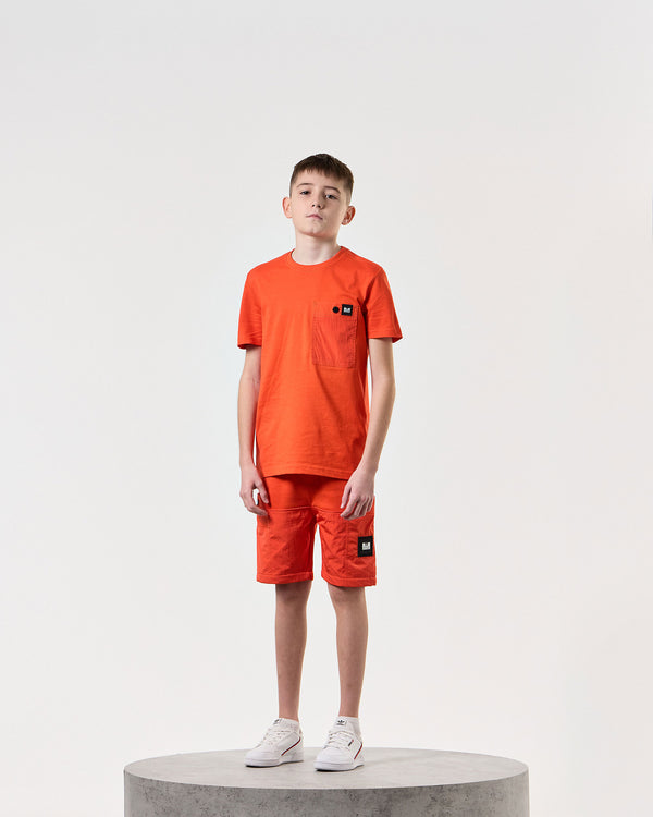 Kids Azeez Parachute Pocket Shorts Pure Orange