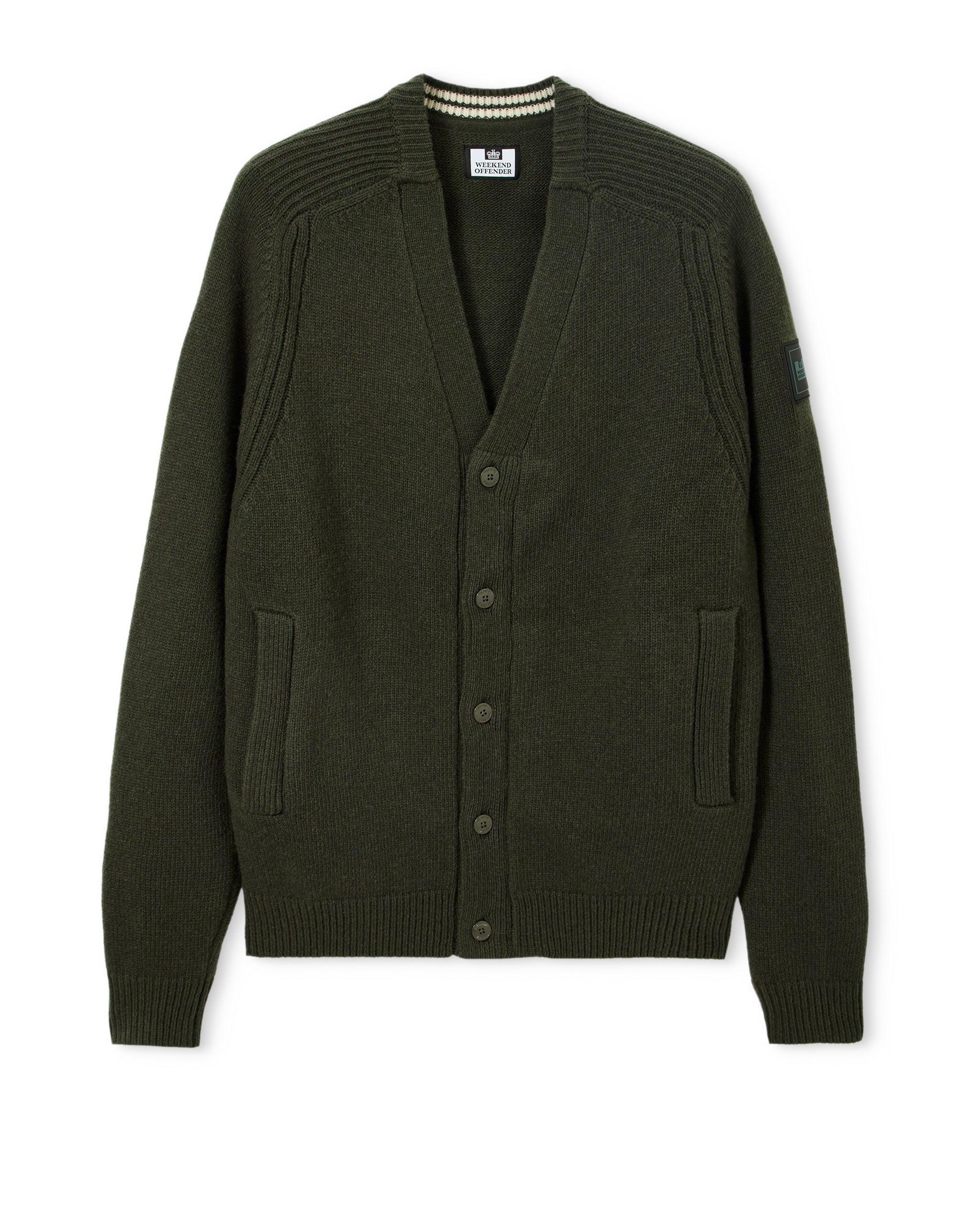 Lauda Wool Cardigan Black Forest Green