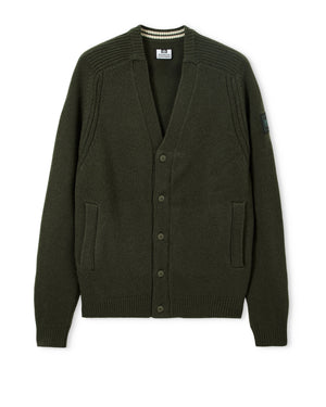 Lauda Wool Cardigan Black Forest Green