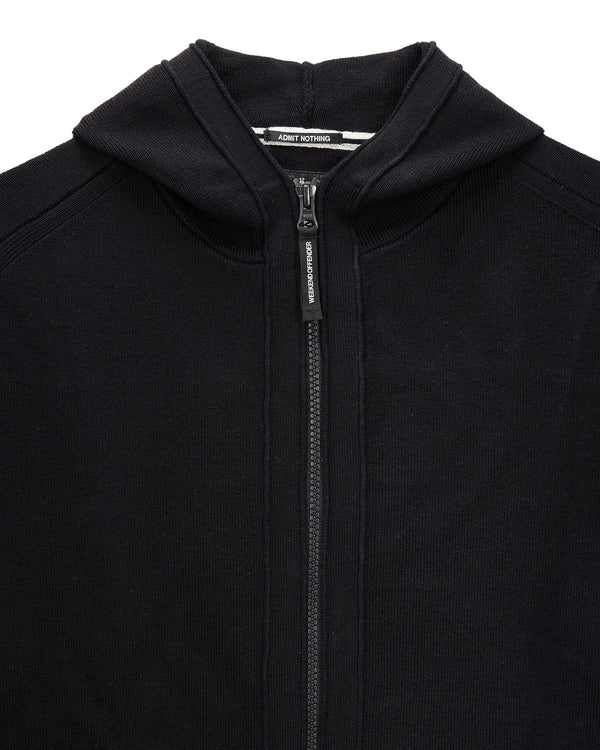 Enzo Knitted Zip Hooded Sweater Black
