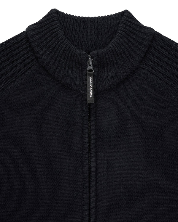 Dexter Knitted Zip Sweater Black