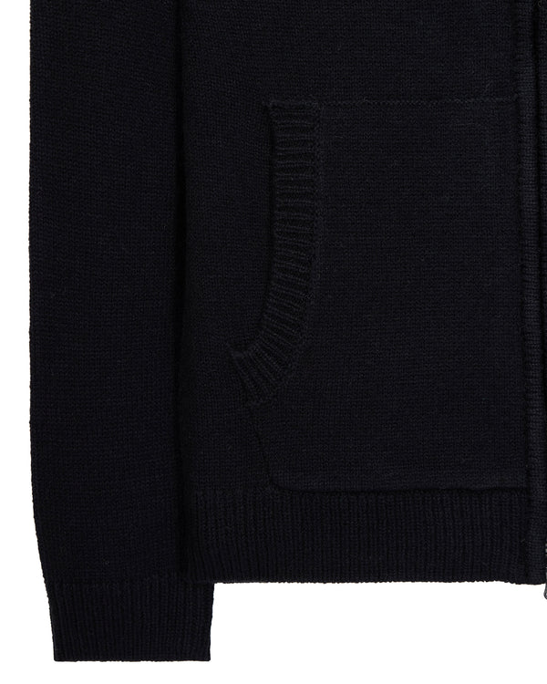 Dexter Knitted Zip Sweater Black