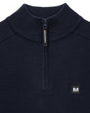 Pierre Knitted Quarter Zip Sweater Navy