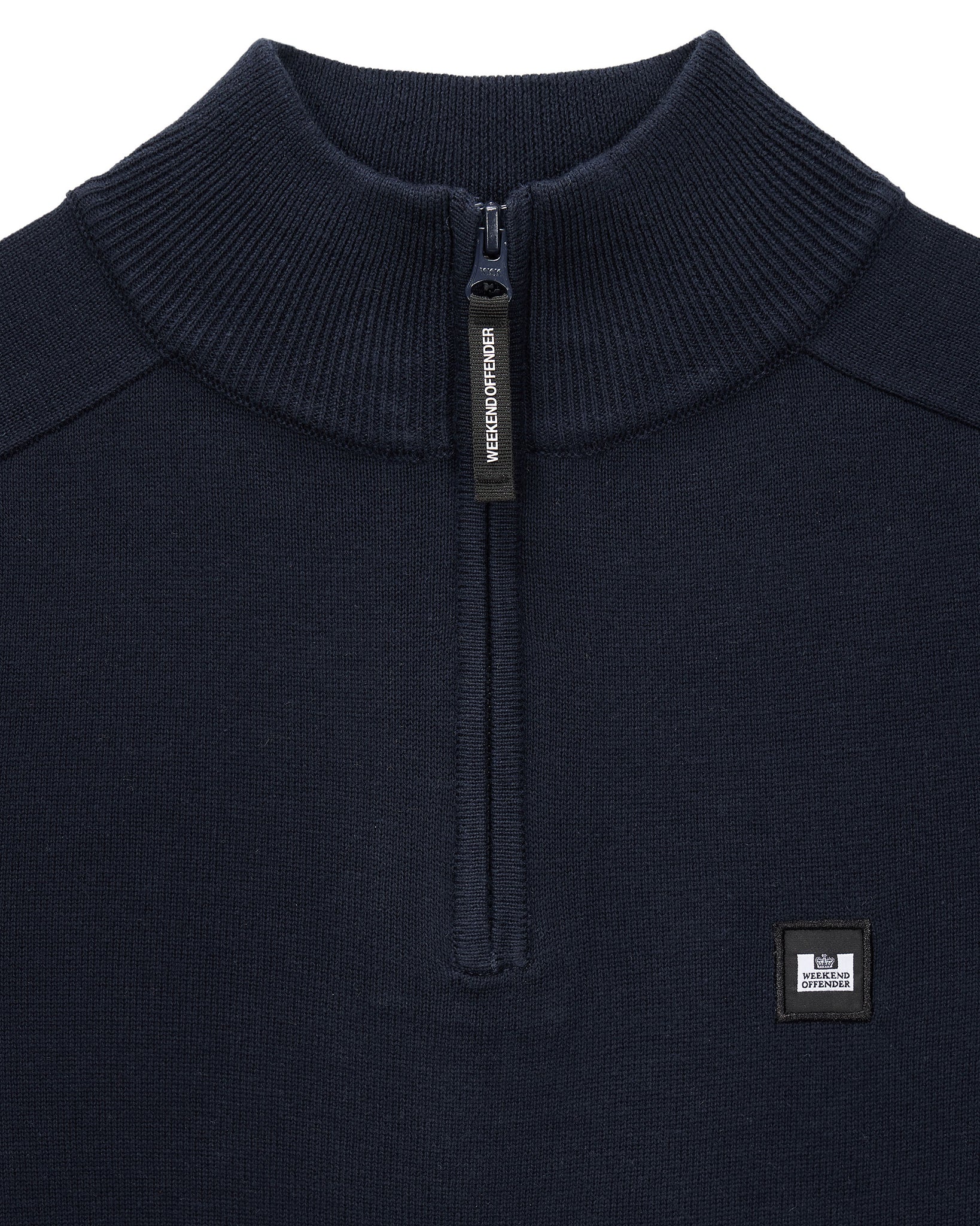 Pierre Knitted Quarter Zip Sweater Navy