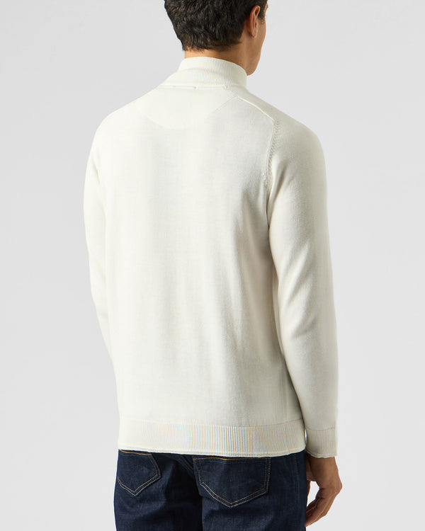 Pierre Knitted Quarter Zip Sweater Winter White