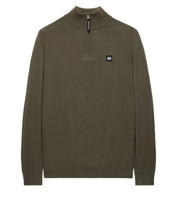 Pierre Knitted Quarter Zip Sweater Castle Green