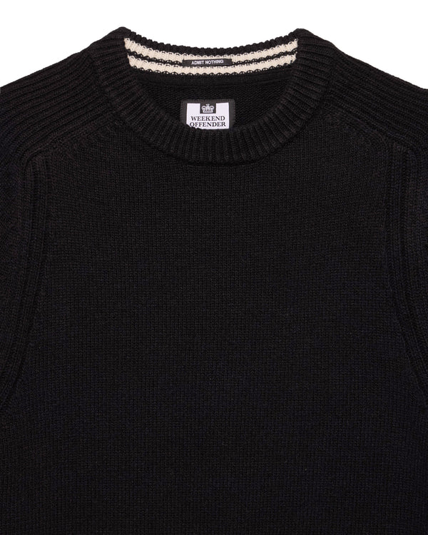 Zagreb Knitted Wool Sweater Black