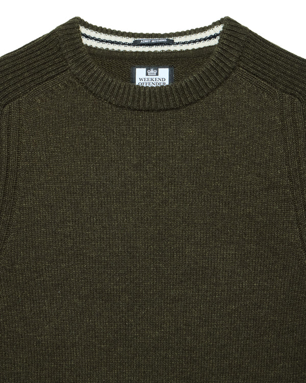 Zagreb Knitted Wool Sweater Castle Green