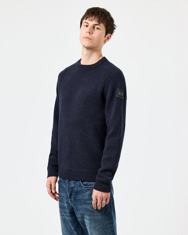 Zagreb Knitted Wool Sweater Navy