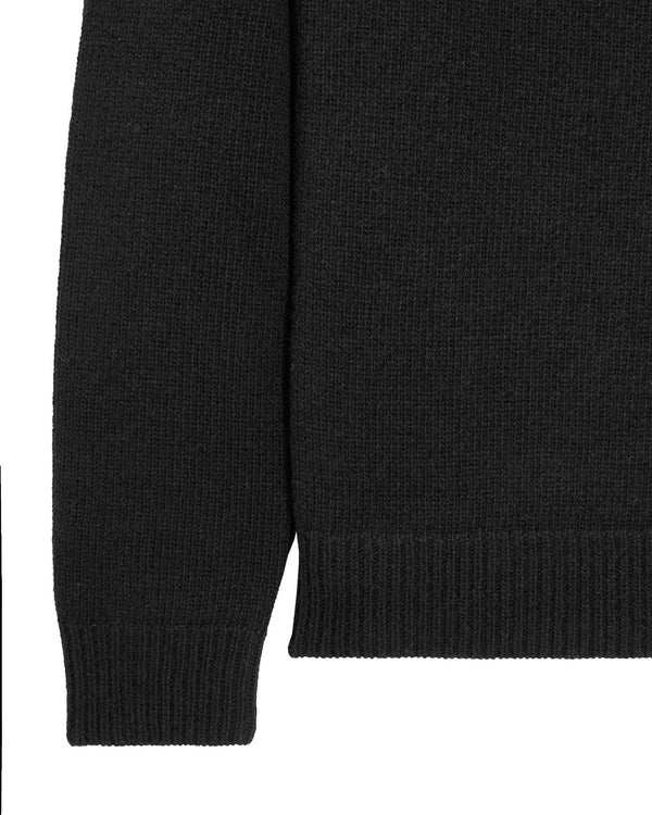 Castillos Knitted Wool Quarter Neck Sweater Black