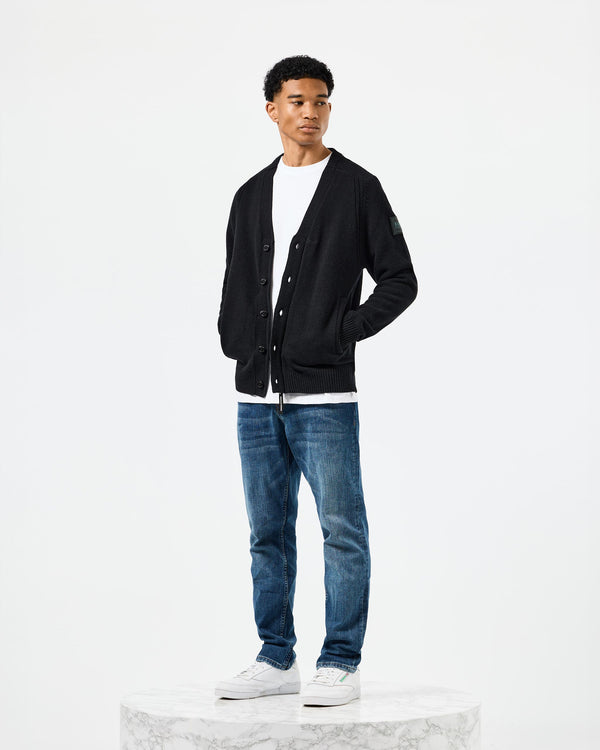 Lauda Knitted Wool Cardigan Black