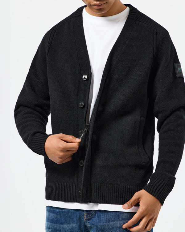 Lauda Knitted Wool Cardigan Black