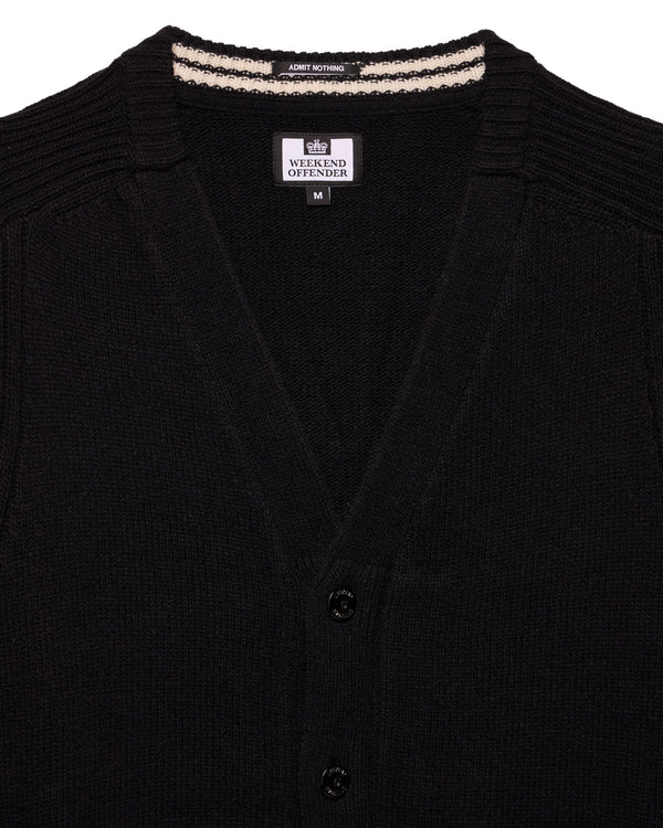 Lauda Knitted Wool Cardigan Black