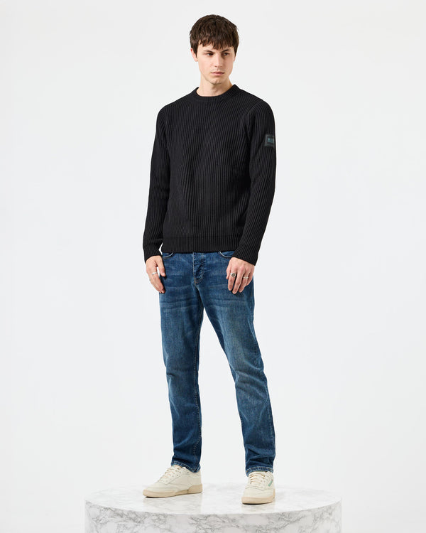 Couto Knitted Ribbed Sweater Black