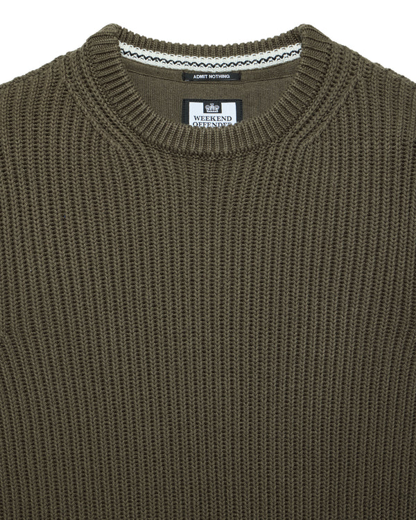 Couto Knitted Ribbed Sweater Castle Green