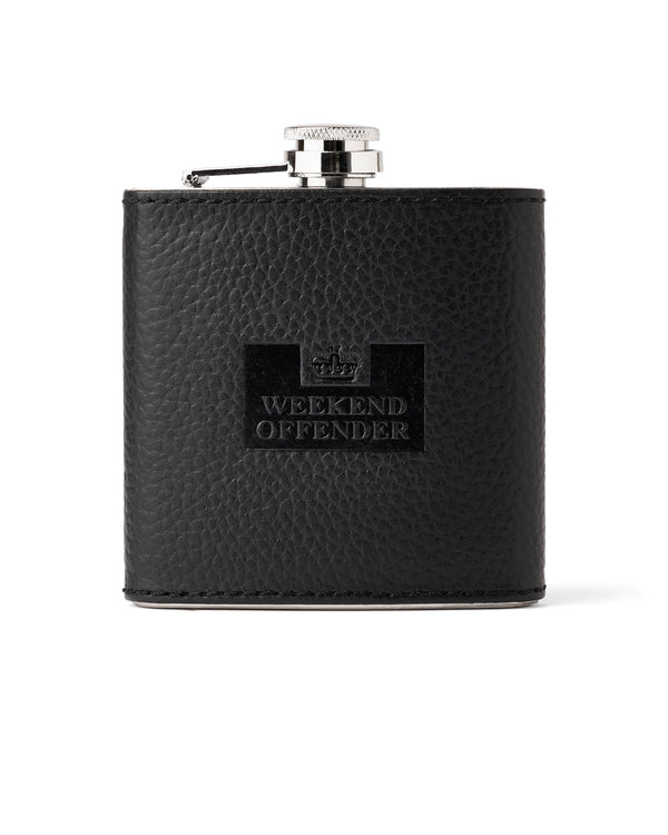 Leather Hip Flask With Gift Box Black