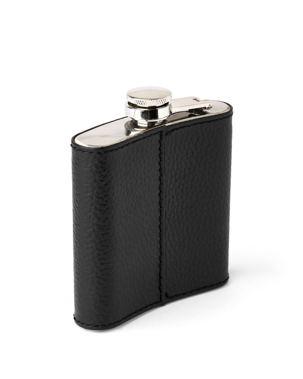 Leather Hip Flask With Gift Box Black