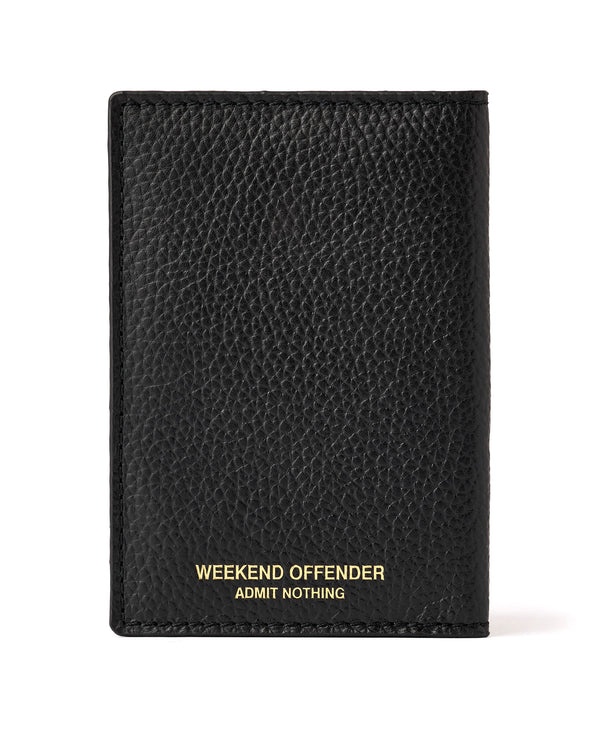 Leather Passport Holder With Gift Box Black