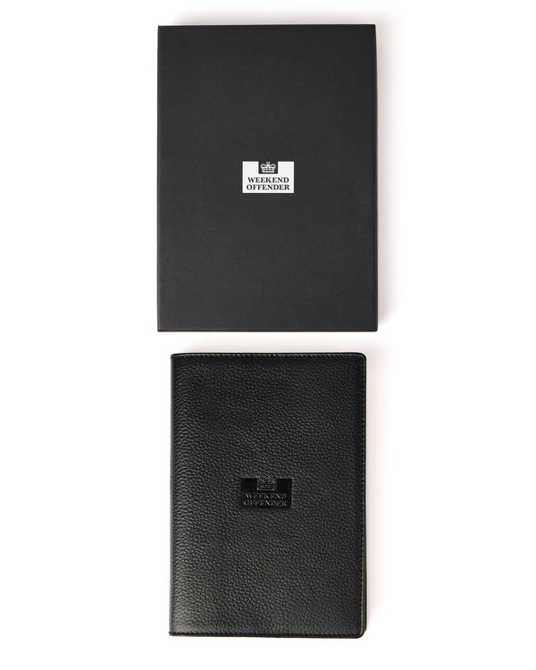 Leather Notebook Holder With Gift Box Black