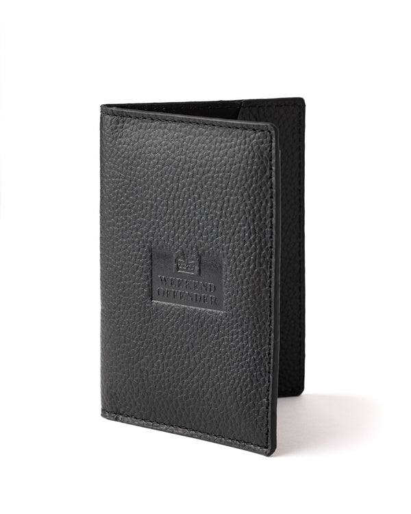 Leather Passport Holder With Gift Box Black