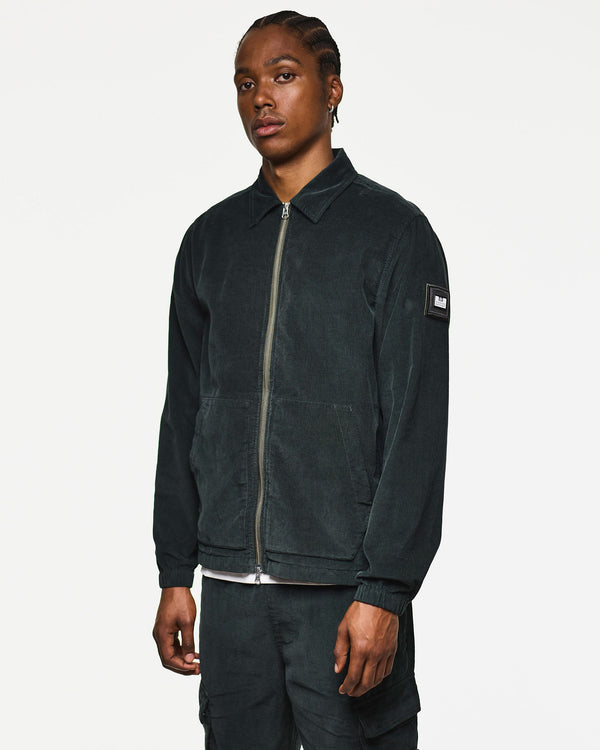 Croft Cord Over-Shirt Black Forest Green