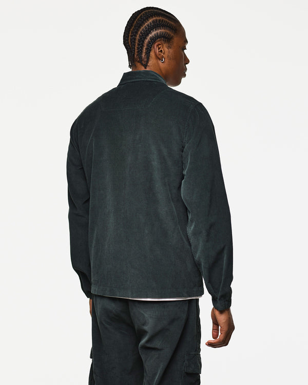 Croft Cord Over-Shirt Black Forest Green