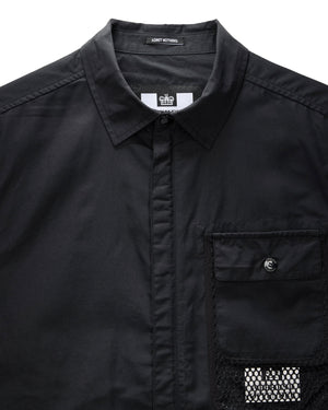 Latmun Mesh Pocket Over-Shirt Black