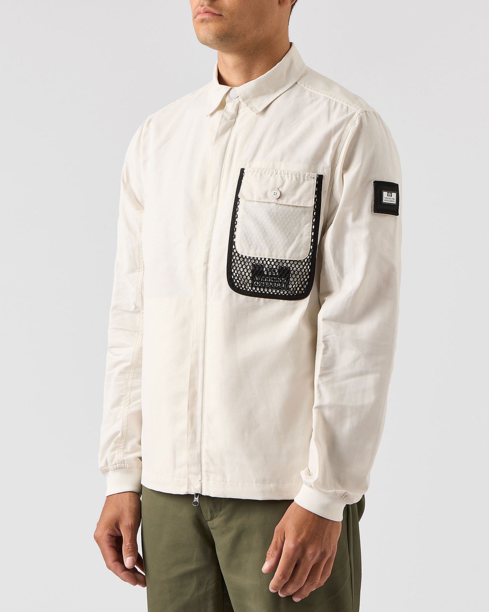 Latmun Mesh Pocket Over-Shirt Winter White