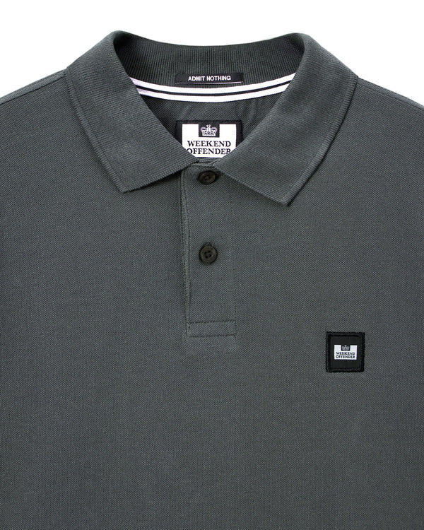 Dice Long Sleeve Polo Shirt Cyclone Grey