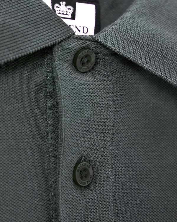 Dice Long Sleeve Polo Shirt Cyclone Grey