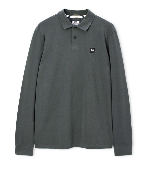 Dice Long Sleeve Polo Shirt Cyclone Grey