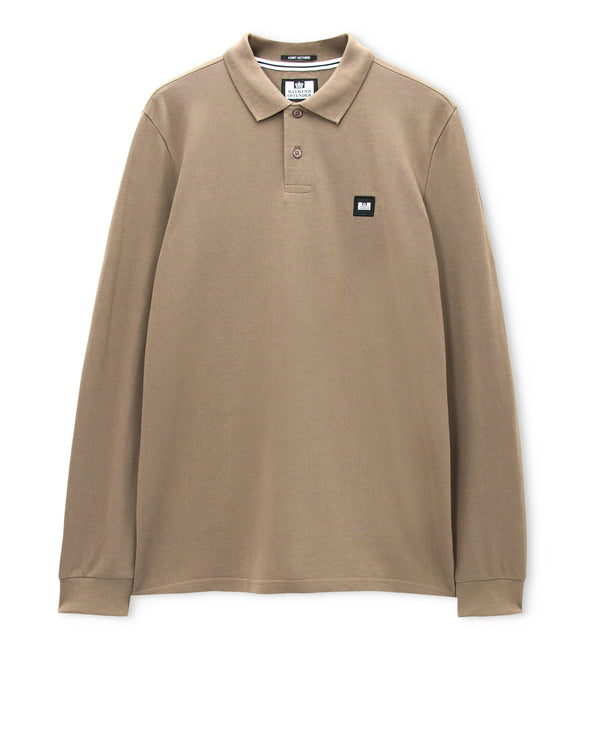 Dice Long Sleeve Polo Shirt Tobacco Brown