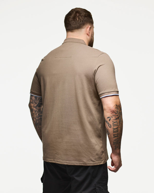 Plus Size - Sakai Polo Shirt Tobacco Brown