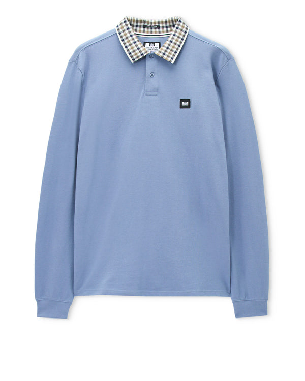 Lindley Long Sleeve Polo Shirt Blue Shadow