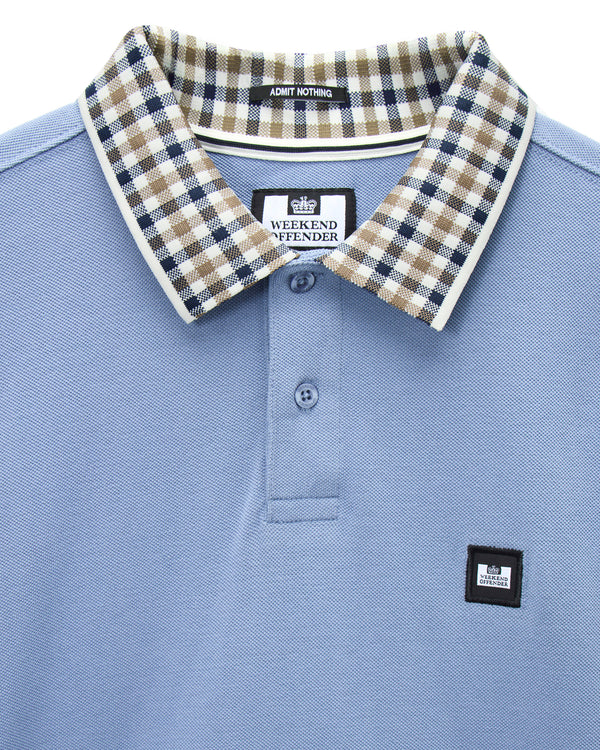 Lindley Long Sleeve Polo Shirt Blue Shadow