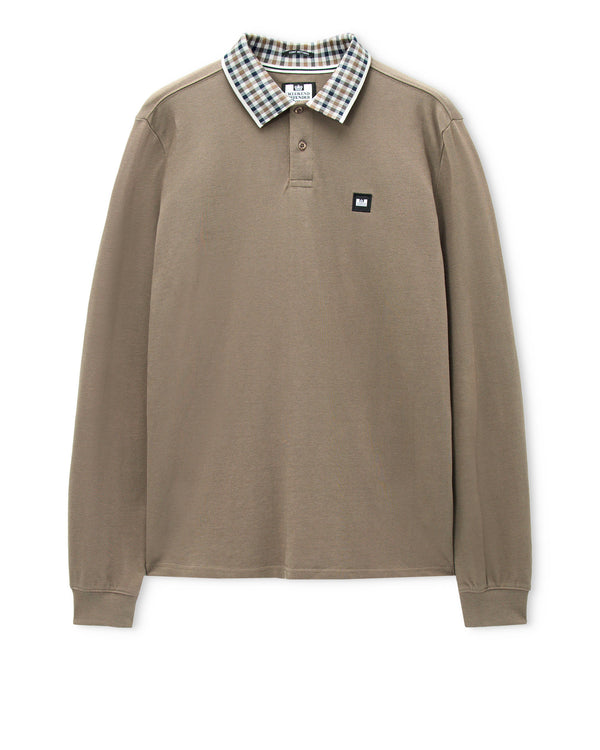 Lindley Long Sleeve Polo Shirt Tobacco Brown