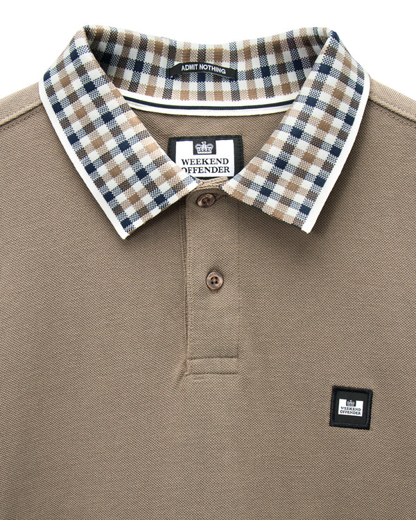Lindley Long Sleeve Polo Shirt Tobacco Brown
